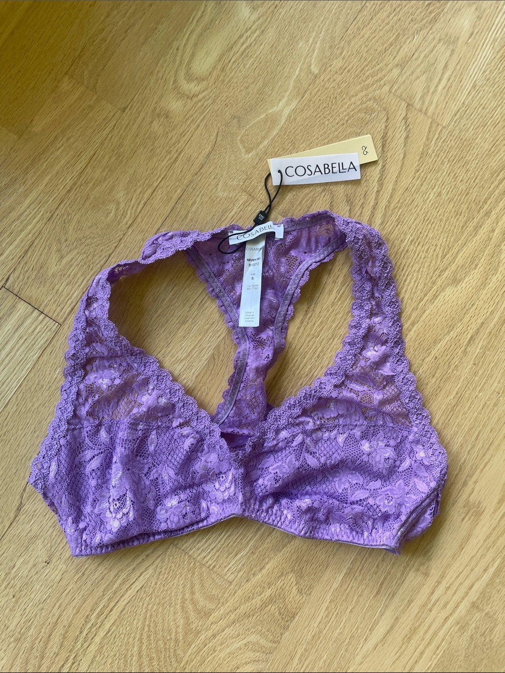 NWT Cosabella Lilac Lace Racerback Bralette S